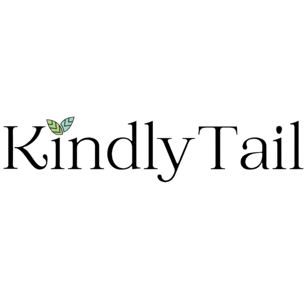 Logo of Kindly Tail with a leaf design on a white background