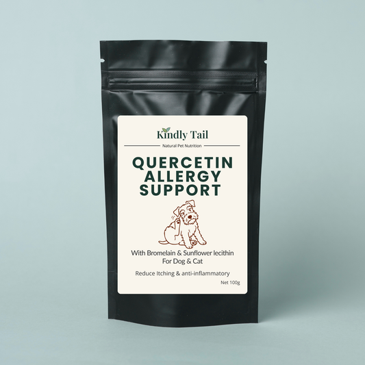 Natural quercetin supplement for dogs designed to support allergy response and skin health